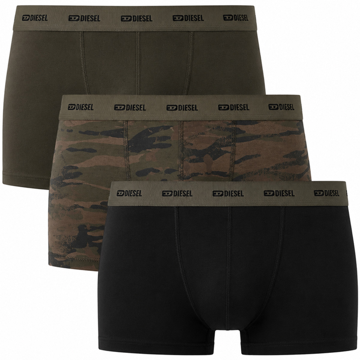 Diesel Boxershort Damien 3-pack groen-zwart-bruin